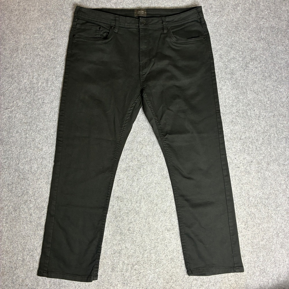Jachs New York Pants Mens 38x28 Black Relaxed Straight Leg Stretch Comfort